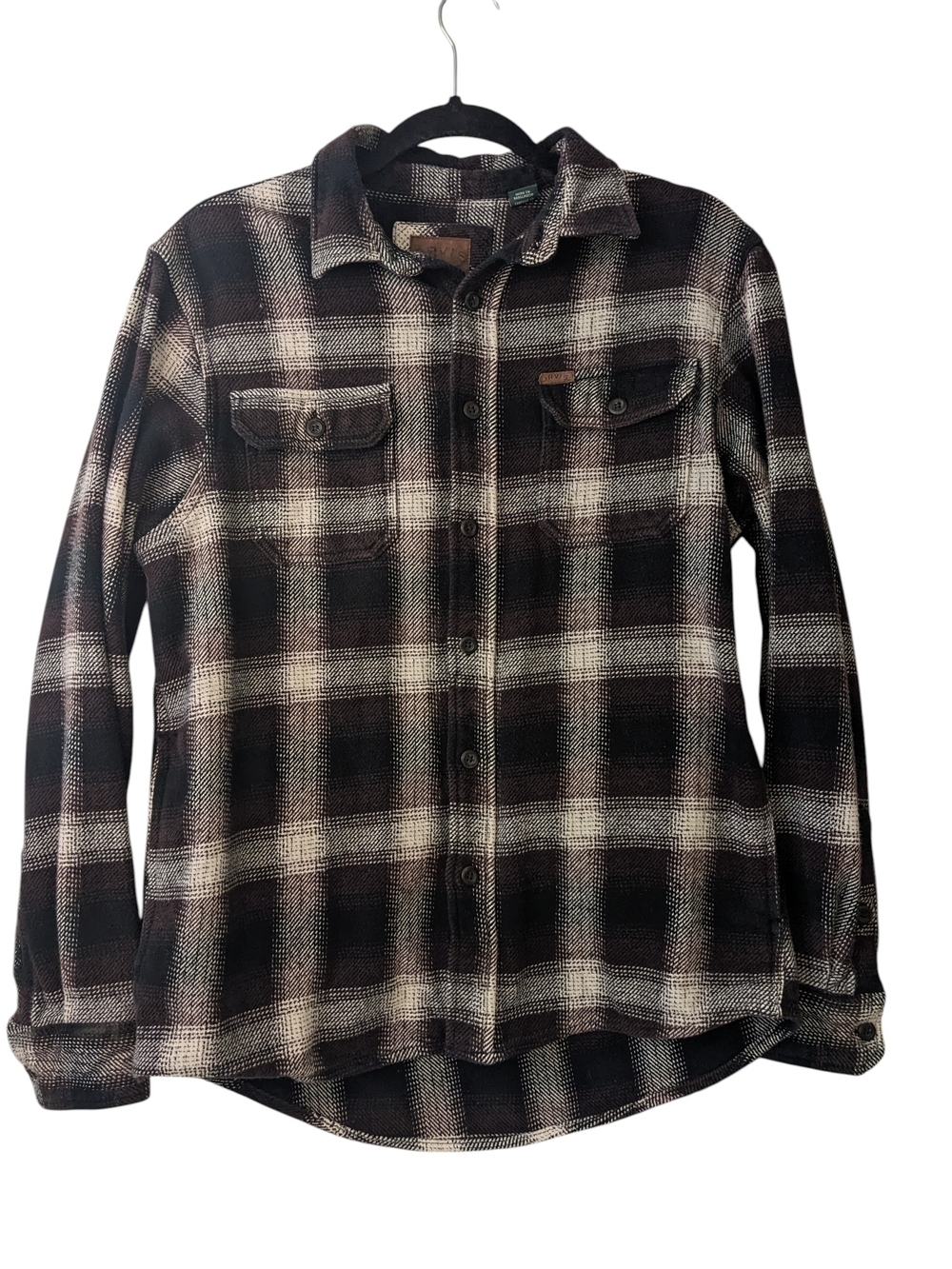 Orvis Brown and Cream Plaid Lightweight Shirt Jacket